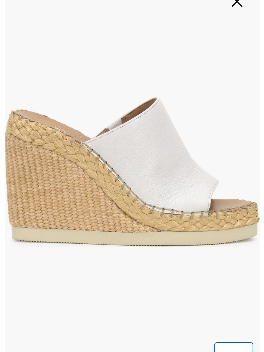 Vince Camuto- SZ 7 NWOT Brissia Espadrille Wedge Mules White Leather. - Picture 15 of 15